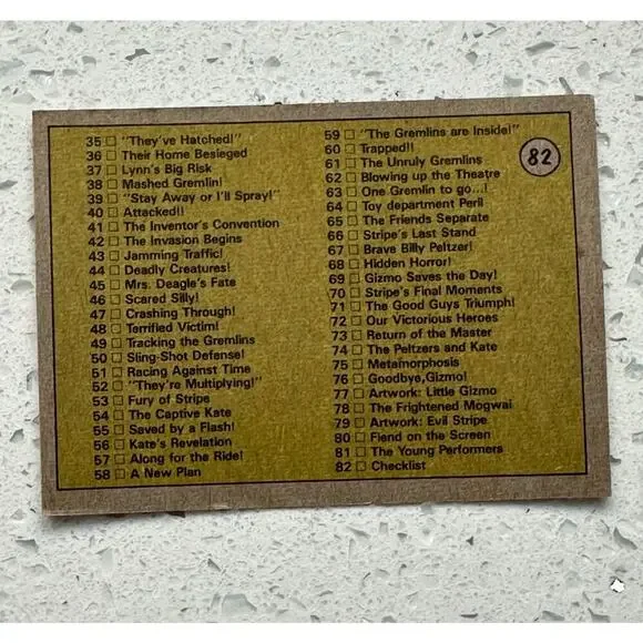 1984 Topps Gremlins Complete Card Set 1-82 No Stickers - Picture 3 of 5